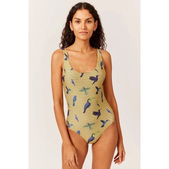 NWOT Solid and Striped Anne Marie One Piece Bathing Suit Size Large - Picture 1 of 7